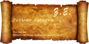 Zoltner Egberta névjegykártya